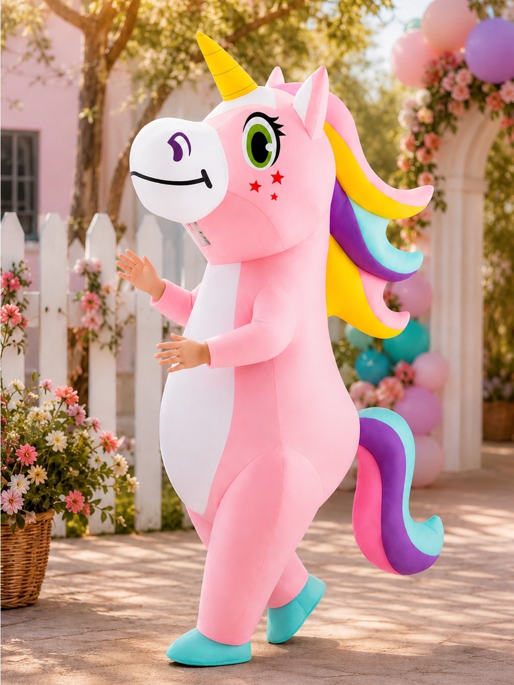 Spooktacular Creations Inflatable Unicorn Costume Adult Pink New in Bag